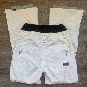 Roxy Rising High Snow Pants Womens Large White Black Ski Snowboard Trousers